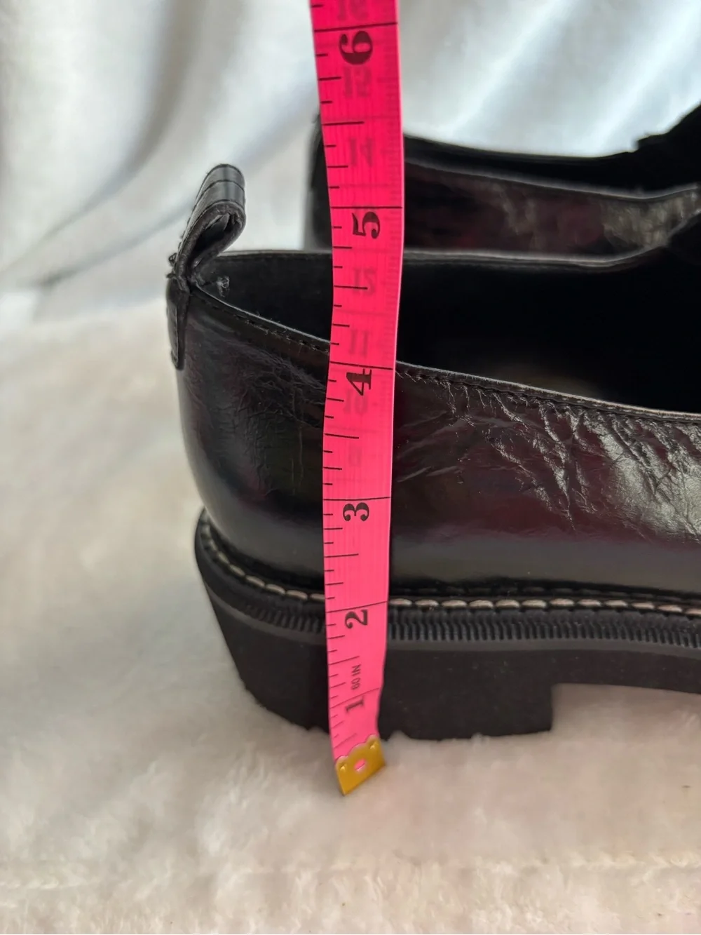 Naturalizer Shawna Leather Penny Loafers Lug Sole Black Size 8.5M